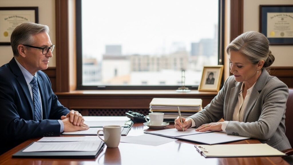 Signing estate planning documents with the help of a lawyer