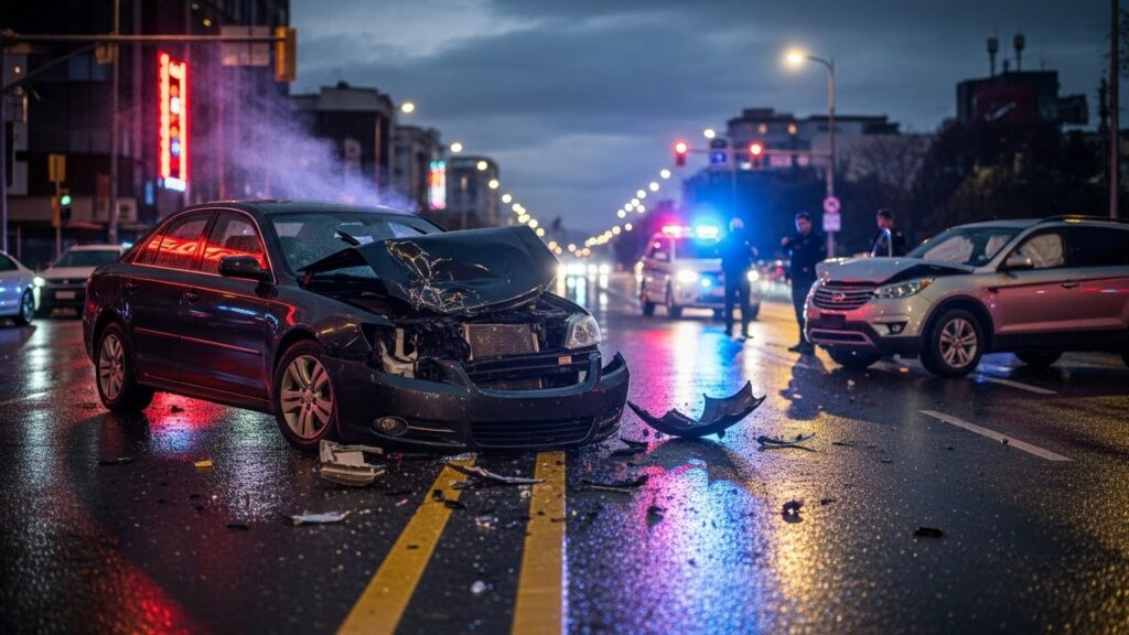 car accident on city street