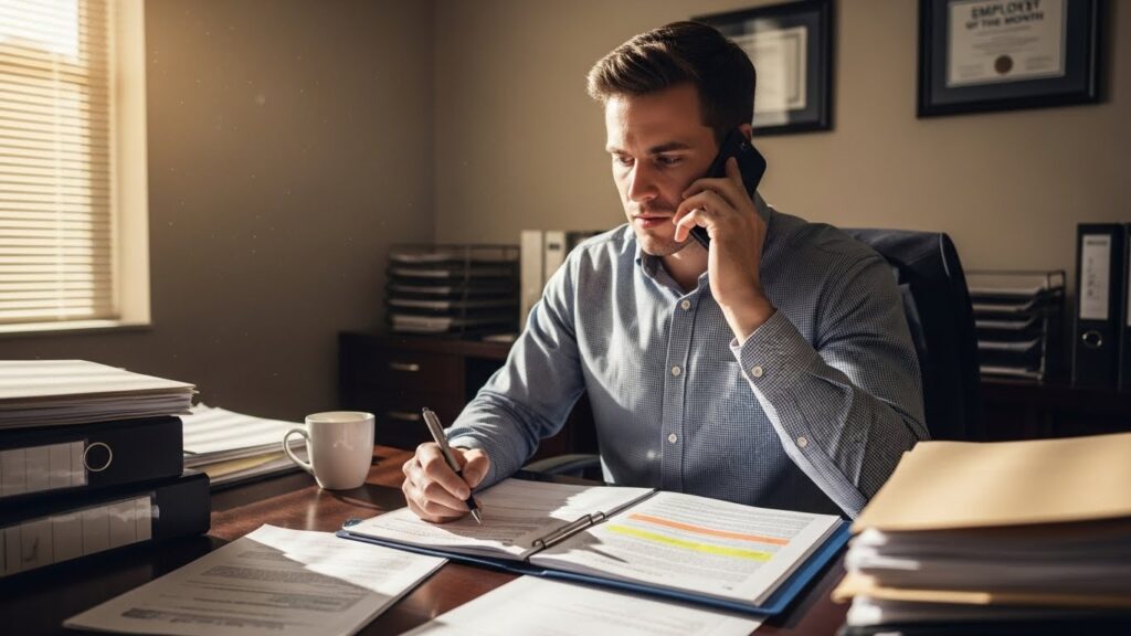 insurance adjuster reviewing car accident claim